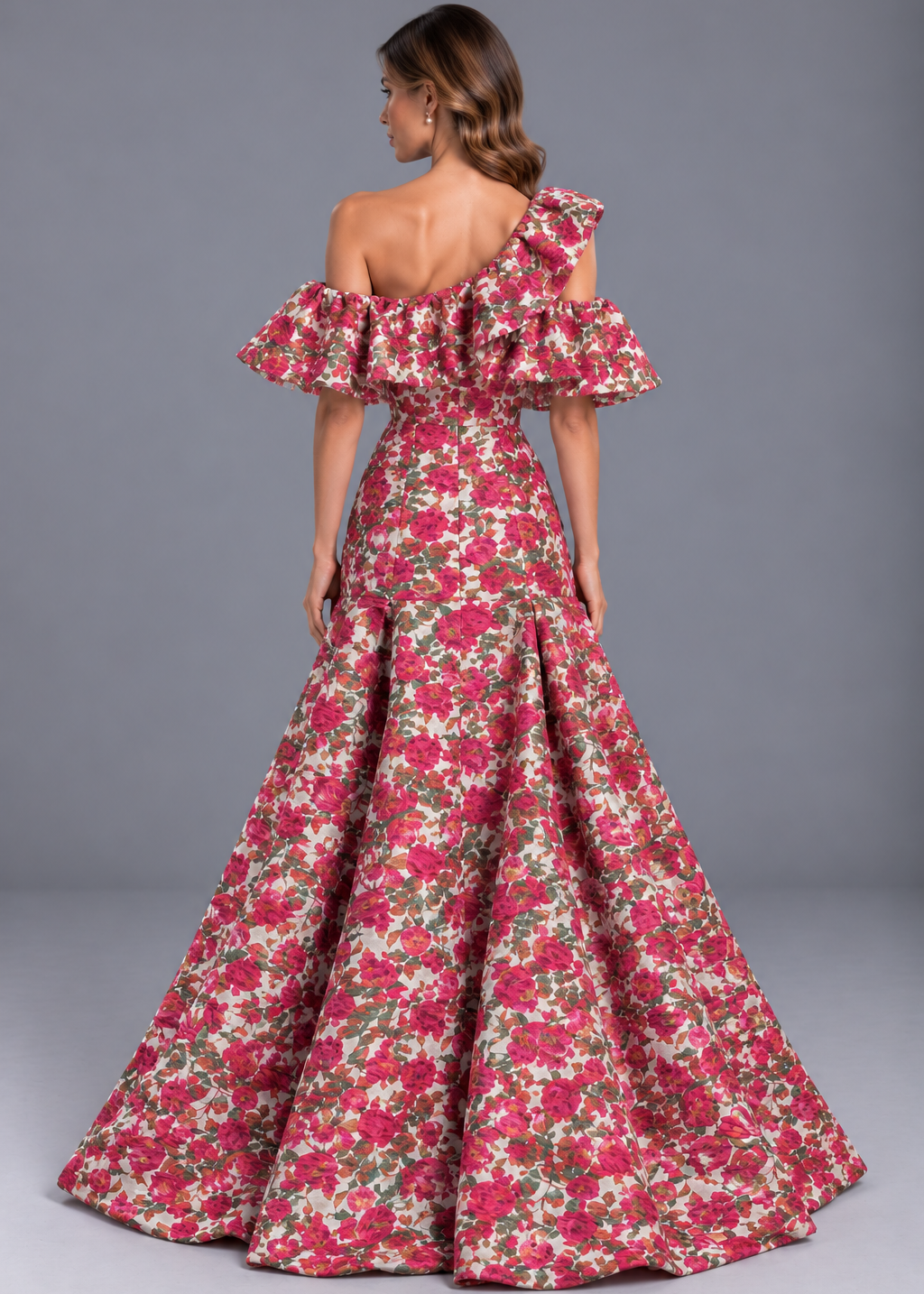 Flower Jacquard Gown