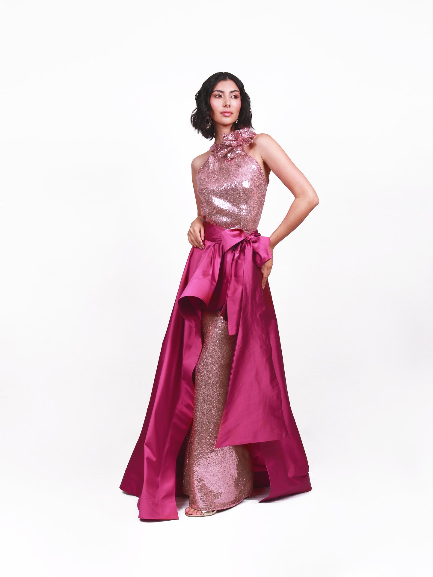 VESTIDO BIANCA CON SOBRE FALDA VIP